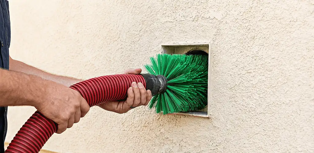 Air duct cleaning brush removing debris from a vent opening in Yonkers, NY