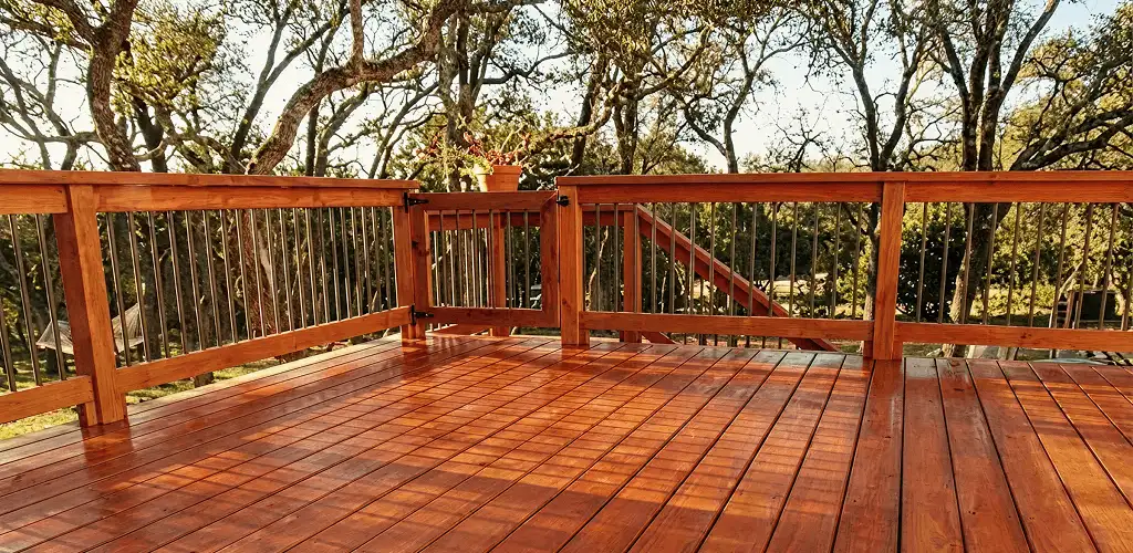Deck sealing results with a freshly sealed wood deck in Yonkers, NY